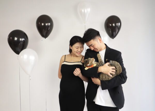 黑白款簡易孕婦寫真氣球佈置：圖片 4